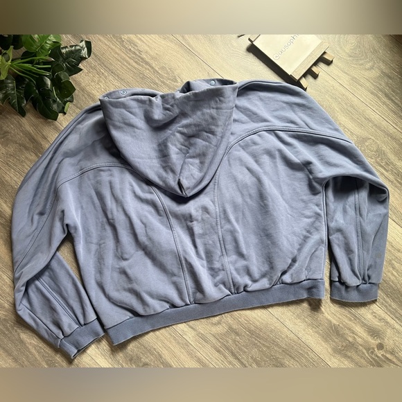 Grailz Geometry Men’s Blue Hooded Button Up Sweatshirt w Pockets. Size M - Picture 11 of 16